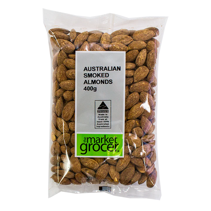 MARKET GROCER AUSTRALIAN SMOKED ALMONDS 400G