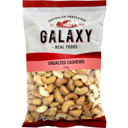 GALAXY UNSALTED CASHEWS 450G